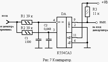 Компаратор к554са3 схема включения